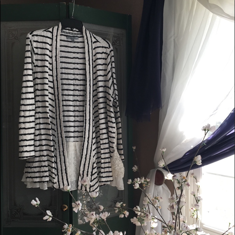 Olivia Sky Black & White Cardigan sz 2x